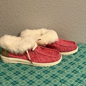 Cozy Pink Faux Fur Clog Slip-Ons